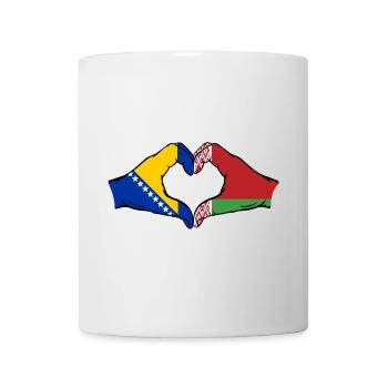 Bosnien Belarus Flagge Hände Herzform - Tasse - Weiß - Vorne