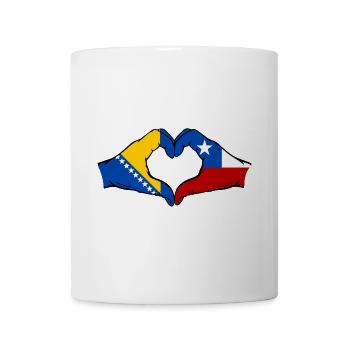 Bosnien Chile Flagge Hände Herzform - Tasse - Weiß - Vorne