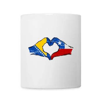 Bosnia Chile flag hands heart shape used - Mug - white - Front