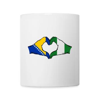 Bosnie Nigeria Drapeau Mains Coeur Forme - Mug blanc - blanc - Devant