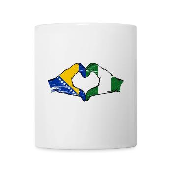 Bosnien Nigeria Flagge Hände Herzform used - Tasse - Weiß - Vorne