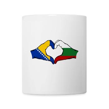 Bosnien Bulgarien Flagge Hände Herzform - Tasse - Weiß - Vorne