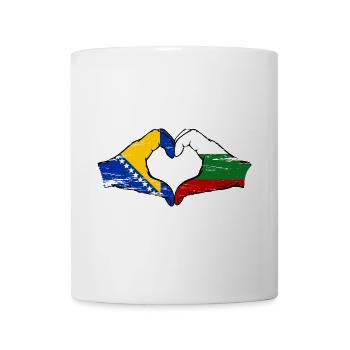 Bosnien Bulgarien Flagge Hände Herzform used - Tasse - Weiß - Vorne