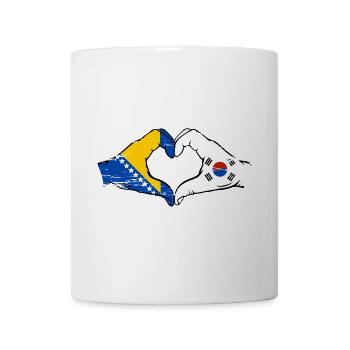 Bosnien Südkorea Flagge Hände Herzform used - Tasse - Weiß - Vorne