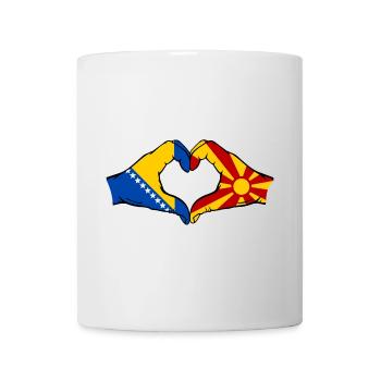 Bosnia Macedonia Flag Hands Heart Shape - Mug - white - Front