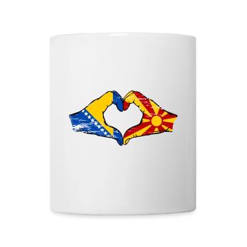 Bosnie Macédoine drapeau mains forme de coeur utilisé - Mug blanc - blanc - Devant