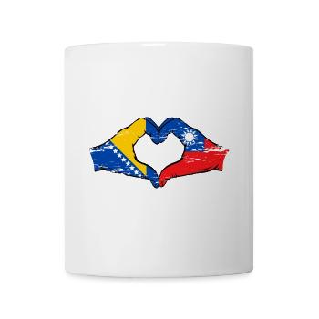 Bosnia Taiwan flag hands heart shape used - Mug - white - Front