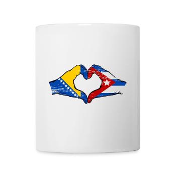 Bosnie Cuba drapeau mains forme de coeur utilisé - Mug blanc - blanc - Devant