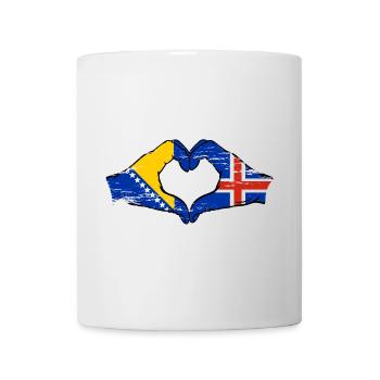 Bosnia Iceland flag hands heart shape used - Mug - white - Front