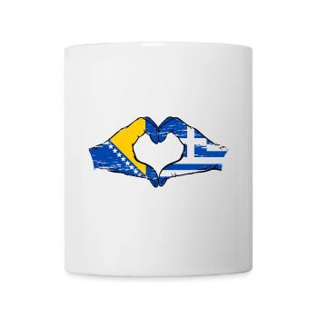 Bosnien Griechenland Flagge Hände Herzform used - Tasse - Weiß - Vorne