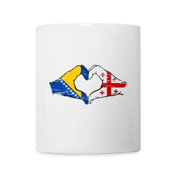 Bosnie Géorgie drapeau mains forme de coeur utilisé - Mug blanc - blanc - Devant
