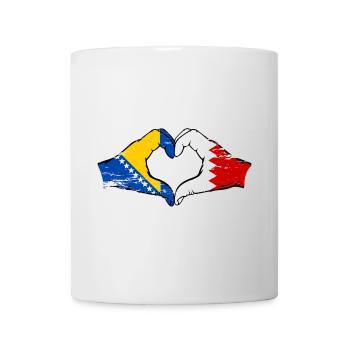 Bosnia Bahrain flag hands heart shape used - Mug - white - Front