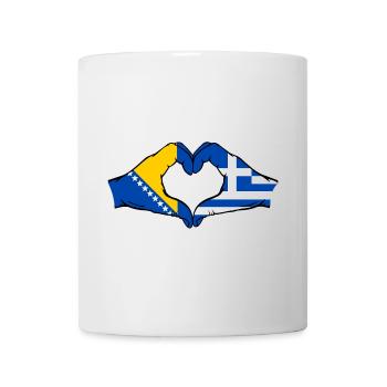 Bosnia Greece Flag Hands Heart Shape - Mug - white - Front