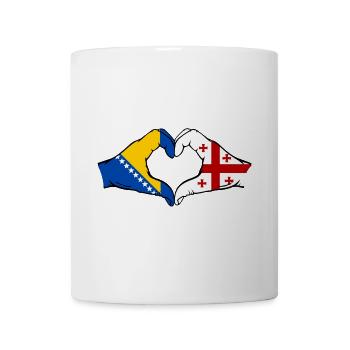 Bosnien Georgien Flagge Hände Herzform - Tasse - Weiß - Vorne