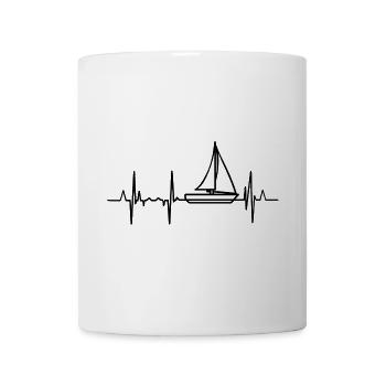 Segler EKG Herzlinie - Tasse - Weiß - Vorne