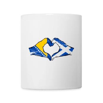 Bosnia Scotland flag hands heart shape used - Mug - white - Front