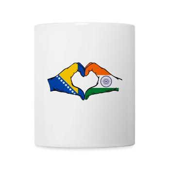Bosnien Indien Flagge Hände Herzform - Tasse - Weiß - Vorne