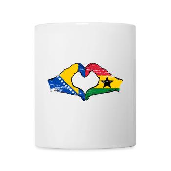 Bosnie Ghana drapeau mains forme de coeur utilisé - Mug blanc - blanc - Devant