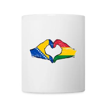 Bosnien Bolivien Flagge Hände Herzform used - Tasse - Weiß - Vorne