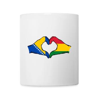 Bosnien Bolivien Flagge Hände Herzform - Tasse - Weiß - Vorne