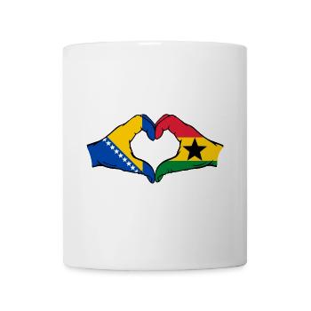 Bosnien Ghana Flagge Hände Herzform - Tasse - Weiß - Vorne