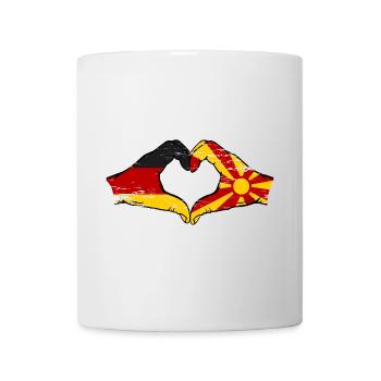 Germany Macedonia Flag Hands Heart Shape Used - Mug - white - Front