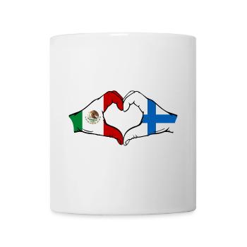 Mexique Finlande Drapeau Mains Coeur Forme - Mug blanc - blanc - Devant