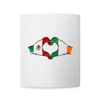 Mexique Drapeau Irlande mains forme de cœur utilisé - Mug blanc - blanc - Devant