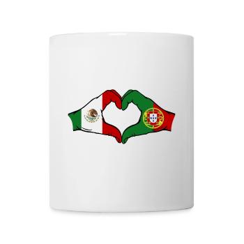 Mexique Portugal Drapeau Mains Coeur Forme - Mug blanc - blanc - Devant