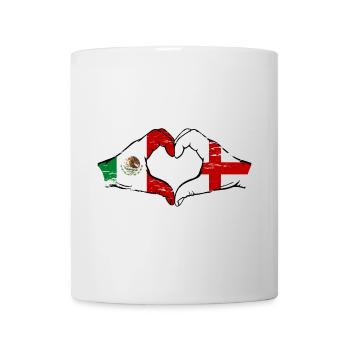 Mexique Angleterre Drapeau Mains Coeur Forme Utilisé - Mug blanc - blanc - Devant