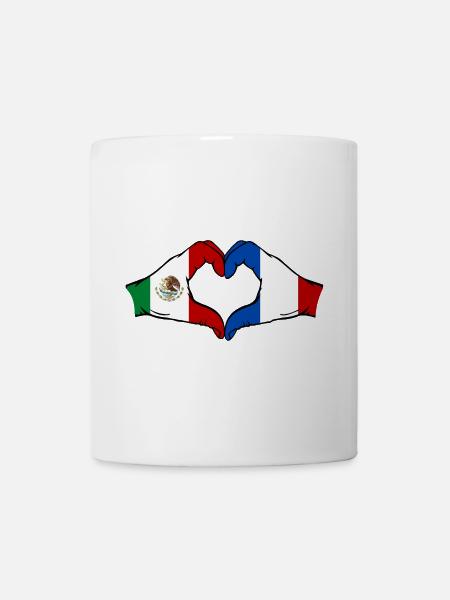Mexiko Frankreich Flagge Hände Herzform - Tasse - Weiß