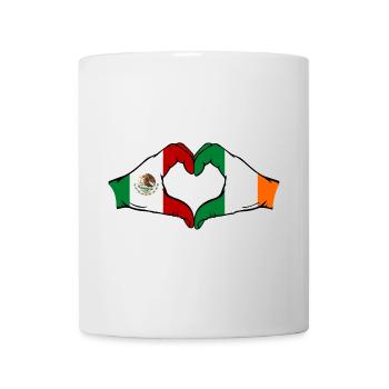 Mexiko Irland Flagge Hände Herzform - Tasse - Weiß - Vorne