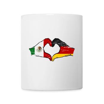 Mexico Germany Flag Hands Heart Shape Used - Mug - white - Front