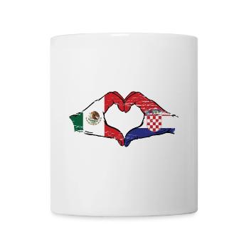 Mexique Croatie Drapeau Mains Coeur Forme Utilisé - Mug blanc - blanc - Devant