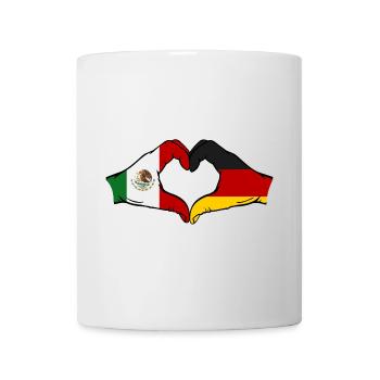 Mexico Germany Flag Hands Heart Shape - Mug - white - Front