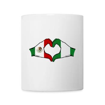 Mexique Nigeria Drapeau Mains Coeur Forme - Mug blanc - blanc - Devant