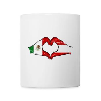 Mexico Austria Flag Hands Heart Shape Used - Mug - white - Front