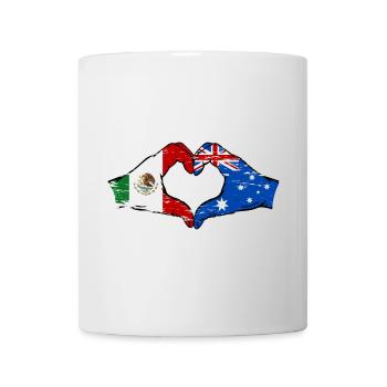Mexique Australie drapeau mains forme de coeur utilisé - Mug blanc - blanc - Devant