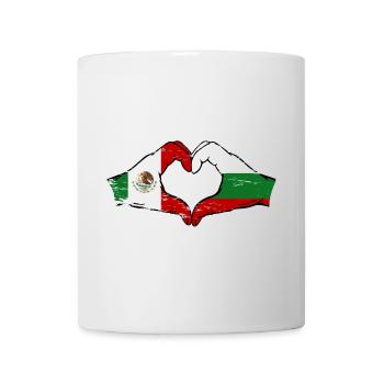 Mexique Bulgarie drapeau mains coeur forme utilisé - Mug blanc - blanc - Devant