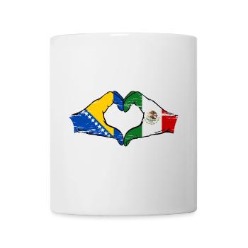 Bosnie Mexique drapeau mains forme de coeur utilisé - Mug blanc - blanc - Devant
