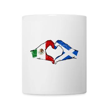Mexico Scotland Flag Hands Heart Shape Used - Mug - white - Front