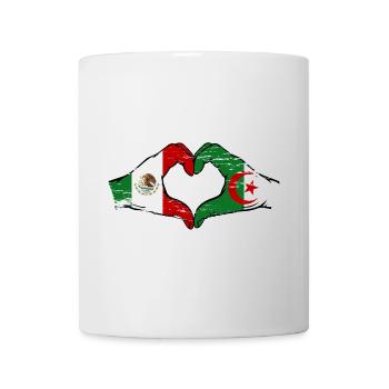 Mexico Algeria flag hands heart shape used - Mug - white - Front