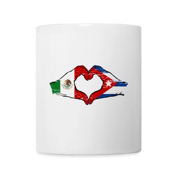 Mexique Cuba Drapeau Mains Coeur Forme Utilisé - Mug blanc - blanc - Devant