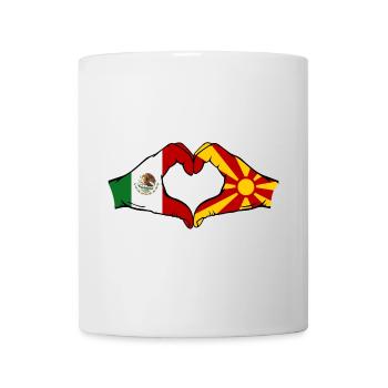 Mexiko Mazedonien Flagge Hände Herzform - Tasse - Weiß - Vorne