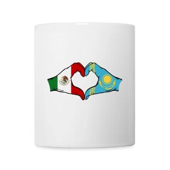 Mexique Kazakhstan Drapeau Mains Coeur Forme - Mug blanc - blanc - Devant