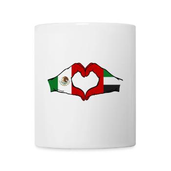Mexico United Arab Emirates Flag Hands - Mug - white - Front