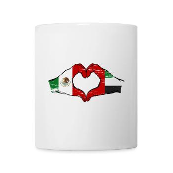 Mexico United Arab Emirates Flag Hands - Mug - white - Front