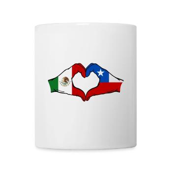 Mexique Chili Drapeau Mains Coeur Forme - Mug blanc - blanc - Devant