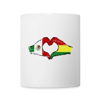 Mexique Bolivie drapeau mains forme de coeur utilisé - Mug blanc - blanc - Devant