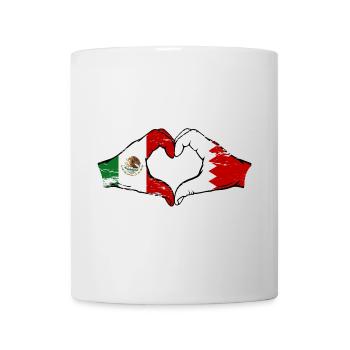Mexico Bahrain Flag Hands Heart Shape Used Used - Mug - white - Front